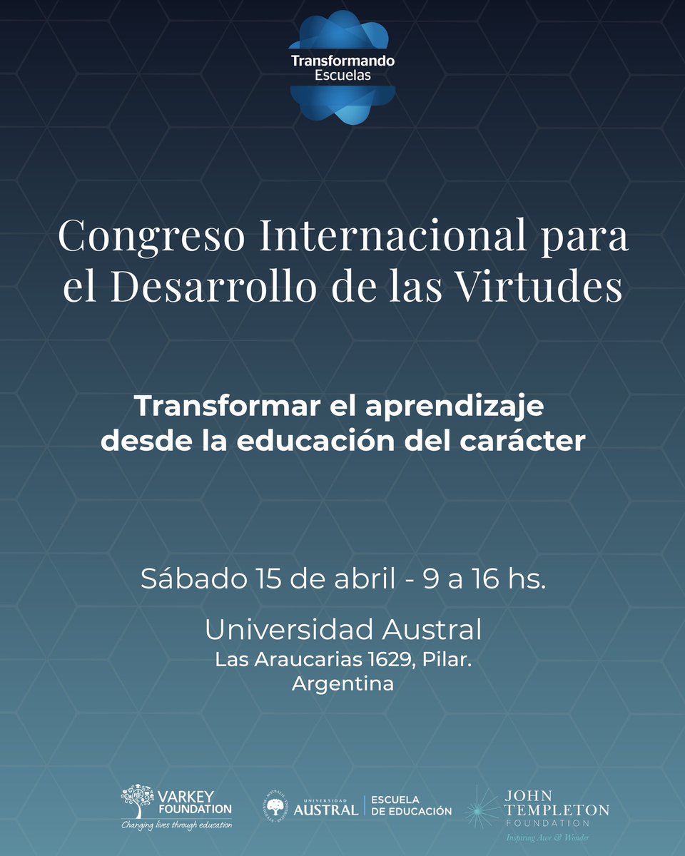 FundacionVarkey's tweet image. ¿Se puede enseñar y aprender la virtud? ¿Cómo podemos hacerlo concretamente en la escuela?
Vení a descubrirlo en una nueva edición de #TransformandoEscuelas que haremos junto a @univaustral.
