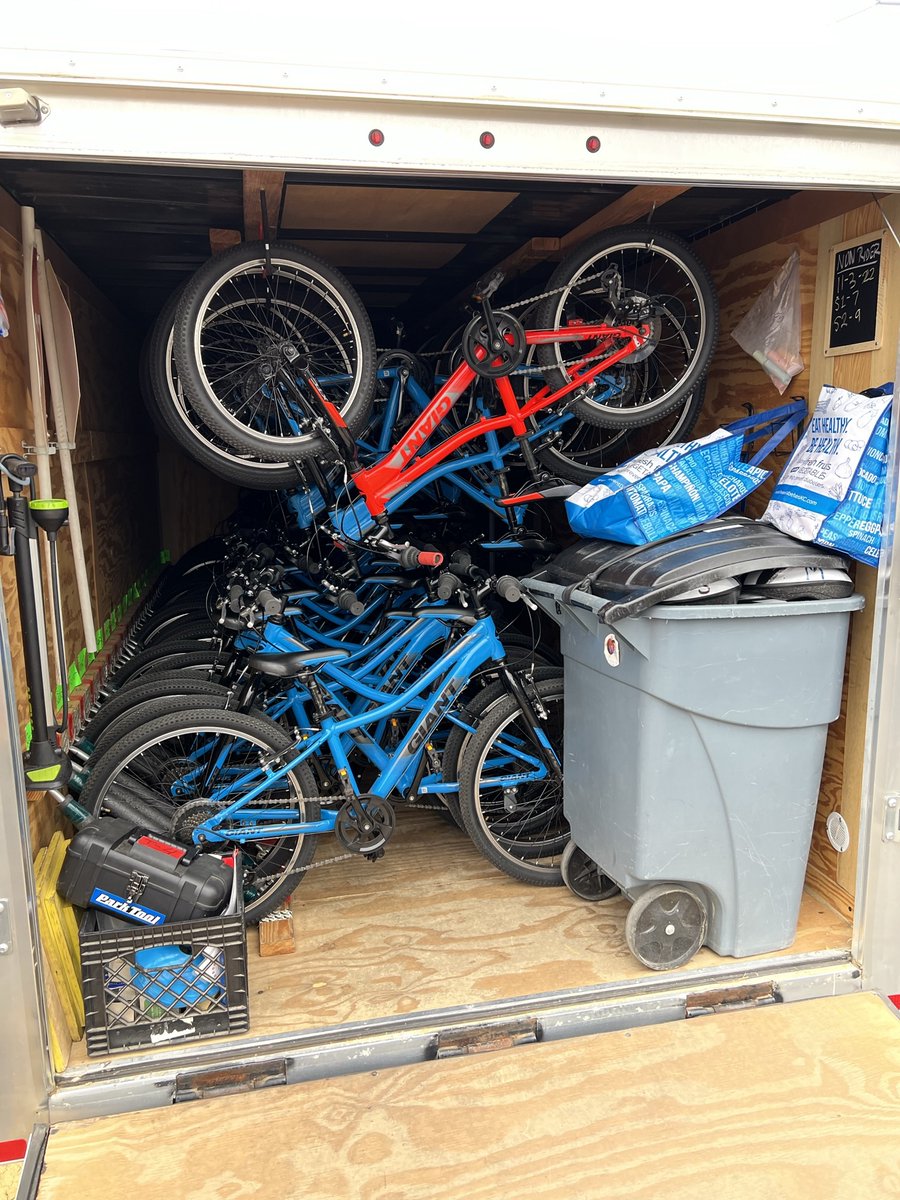 BikeWalkKC's tweet photo. STOLEN! A black 7’x12’ trailer loaded with 15 bikes was stolen from BikeWalkKC (MO license 02LOYL). If spotted, contact the police at 816-234-551 (case # KC23014164). We need to raise $28K to replace all that was stolen. Thank you! https://t.co/BAHxUaCPtL https://t.co/qsYxJmWg4c