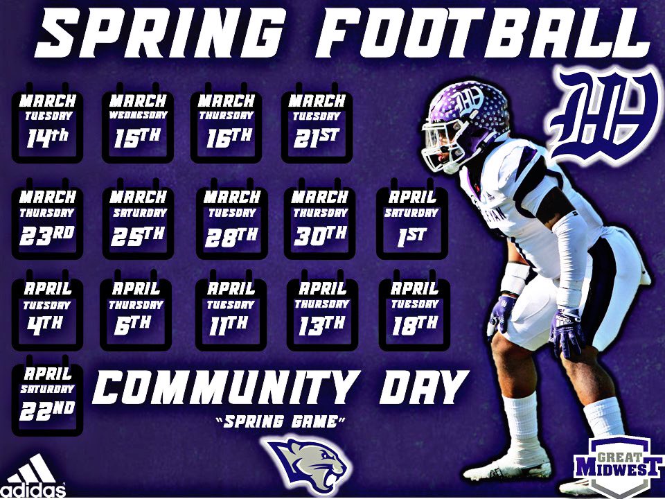 kwc_football's tweet photo. Updated Spring Ball Schedule!!

#DIGIN https://t.co/SdosbZK1KC