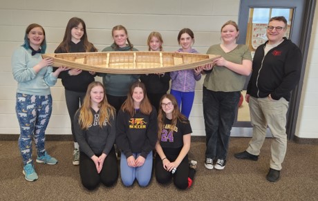 ugdsb's tweet photo. A group of nine female students at Guelph Lake Public School became the core group to take the bow and lead the STEM project of building a model size canoe. Read the full story here: https://t.co/Nm55XFTCEG.  #GirlsinSTEM https://t.co/LGCZPx94Sj