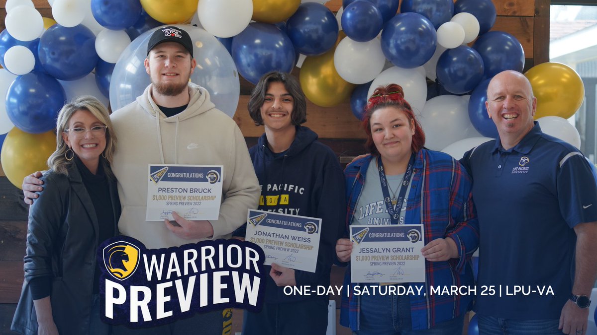 lifealumni_'s tweet photo. Warrior Preview is designed for college transfer and high school students along with parents, to experience what LPU-VA has to offer. LPU-VA could be the place for your student! Click to learn more! 
https://t.co/GVLR8F7Qio https://t.co/4KjC2M3Kf6