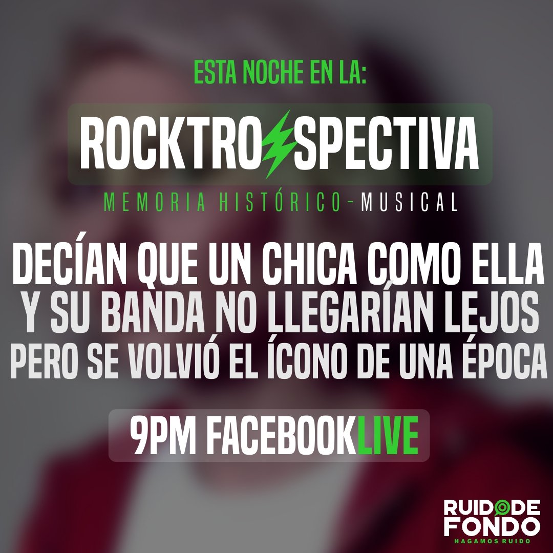 🟩 Hoy en la #Rocktrospectiva con <a href="/lalo_mendozar/">Lalo Mendoza</a> una mujer que pronto dará un concierto en México.
Nos escuchamos a las 9 PM en la transmisión en Facebook y en las repetición a las 10 PM en Radio BUAP 96.9 FM #HagamosRuido