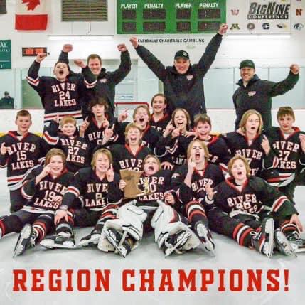 isd741's tweet image. This past weekend, River Lakes Stars Boys Peewee A team took the title of Region Champs which takes them to State next weekend! First Peewee A team to go to State. Way to go, Stars!!🏒⭐️