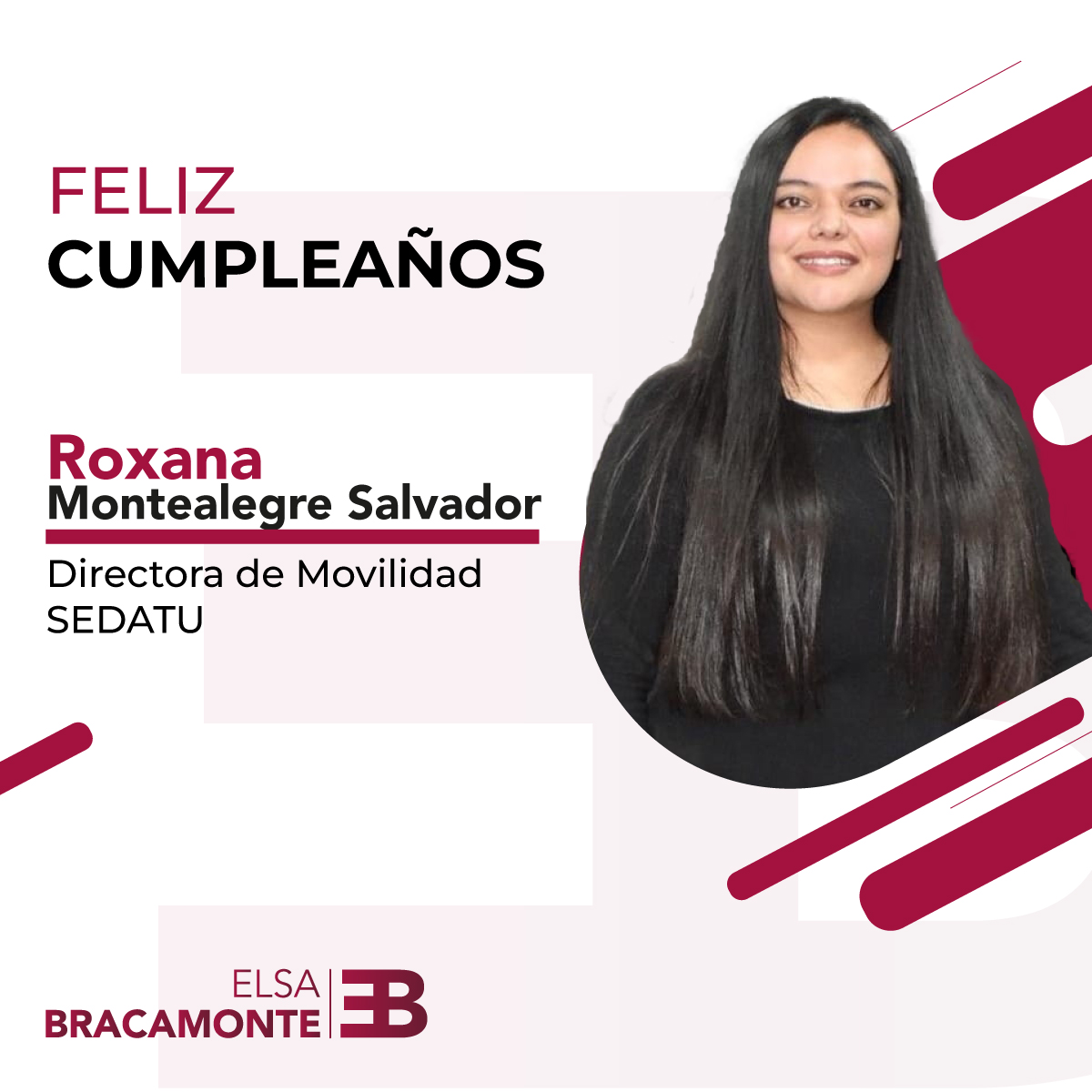 Quiero felicitar a la estimada Directora de Movilidad de la <a href="/SEDATU_mx/">SEDATU México</a>, Roxana Montealegre (<a href="/MontealegreRox/">Roxana Montealegre S</a>) por su cumpleaños. Deseo que pases un gran día acompañada de tu familia y de tus seres queridos, y que la felicidad y el éxito te acompañen siempre.

¡Muchas felicidades!