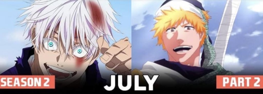 ichigod22's tweet photo. Bleach and Jujutsu Kaisen are taking over in July 🔥 https://t.co/qfGjwwQKBI