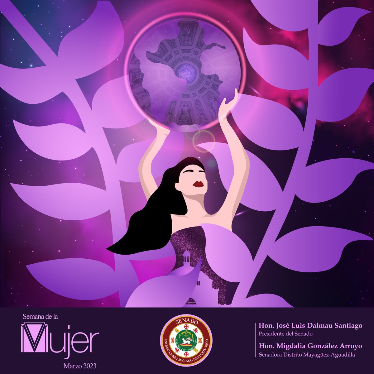 SenadoPR's tweet photo. #DíaInternacionalDeLaMujer 🟣 | El Senado conmemora y reconoce las luchas y logros de mujeres que, durante años, persisten para vivir en una sociedad inclusiva y con derechos igualitarios.

#8M #WomasDay #SemanaDeLaMujer #SenadoPR https://t.co/qQDMNNnVfL