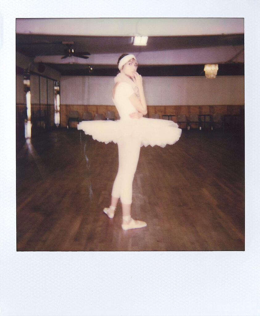 A beautiful Polaroid outtake from <a href="/kristingallegos/">Kristin Gallegos</a> limited edition book series, ‘Disappear Here’ featuring @corasface in our White Coyote headwrap 🩰