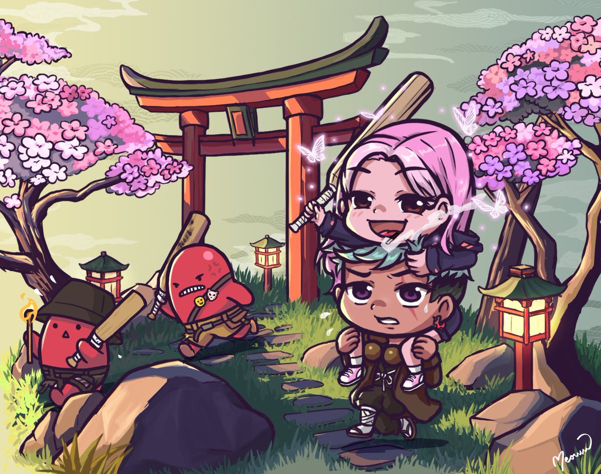 Late post but <a href="/picantetacos/">picantetacos.eth 🌱</a> had been messaging me “wen commission together” for a while. SO, I commissioned this for her birthday a couple weeks ago! ⛩️ Paco’s one of the best people I’ve met from this space and web3 misses her. 🫡 Another piece by the amazing <a href="/meowmeowwwxD/">MEOWMEOWWW ❤️</a>. 🐱