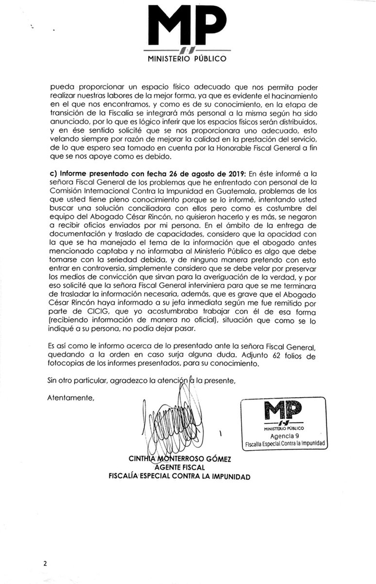 __VaderGT's tweet photo. 2/2

Con fecha 29AGO2019 a las 0800 horas, fuiste informado de los problemas que existían en el caso MSPAS, 
—en donde hubo una obstrucción de justicia de parte de tu persona y de César Rincón.  

Existen más oficios, audios e informes que demuestran que eras parte de un CIACS. https://t.co/JnSWVJdIFK