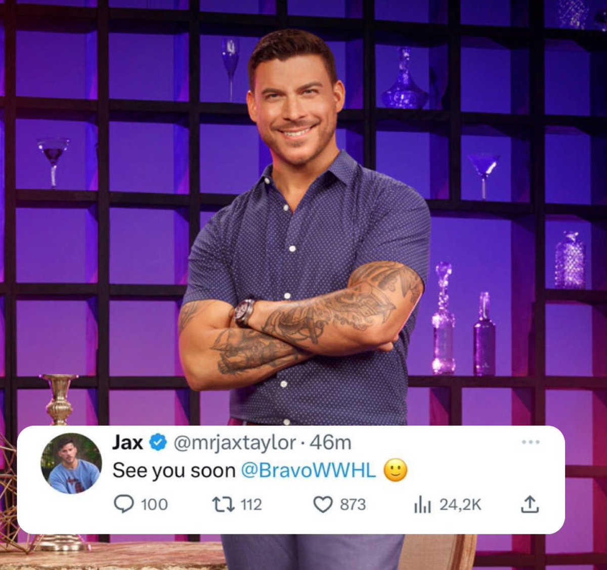 sur_rules's tweet photo. Jax is headed to #WWHL https://t.co/YBKvEJ9pDJ