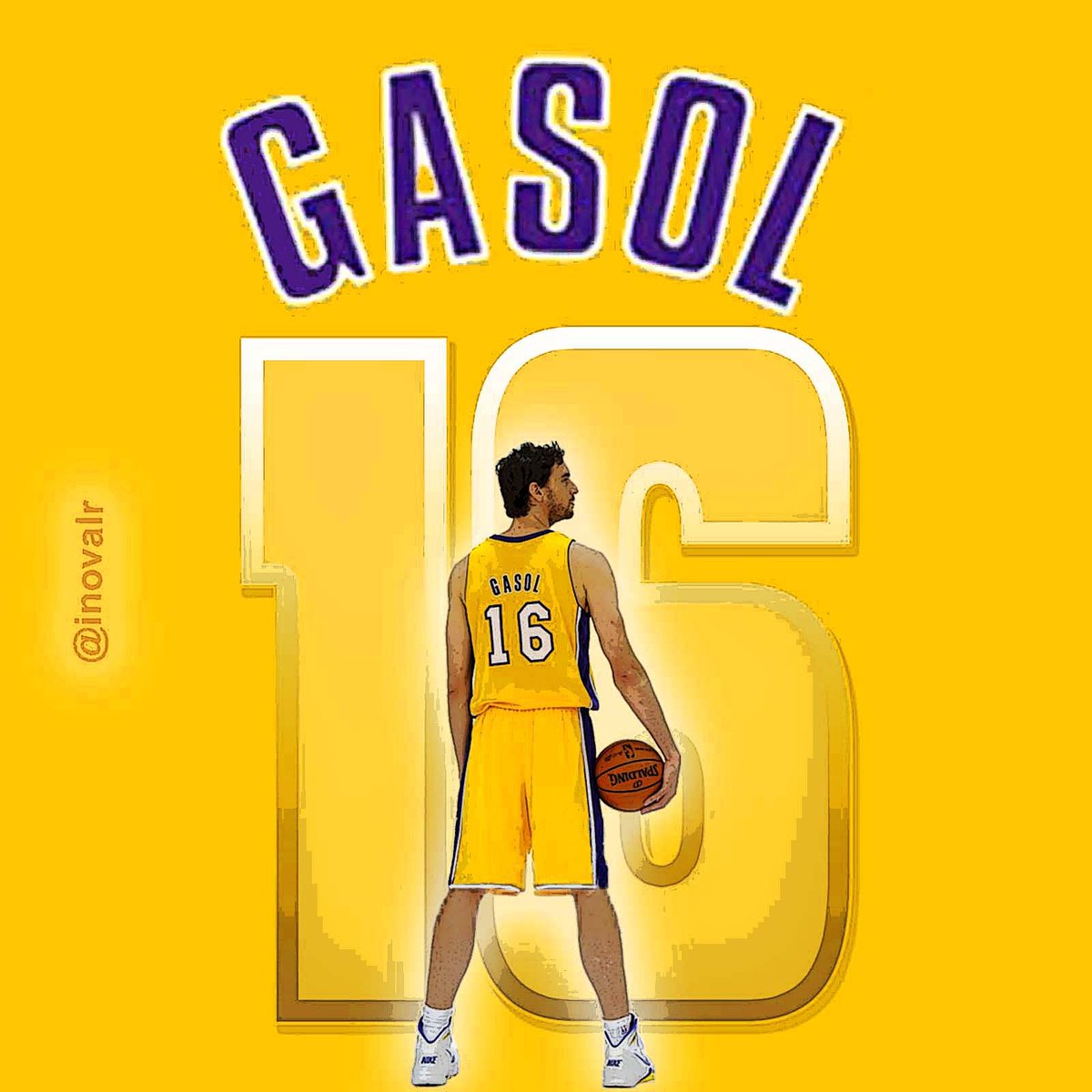 1⃣6⃣  Pau Gasol 🇪🇸 @paugasol @Lakers 🏀

#GraciasPau 💜 #ThankYouPau 💛 #Gasol16 #PauGasol #Lakers #LakeShow #LakersNation #dormiresdecobardes #DeportePlus #NBA