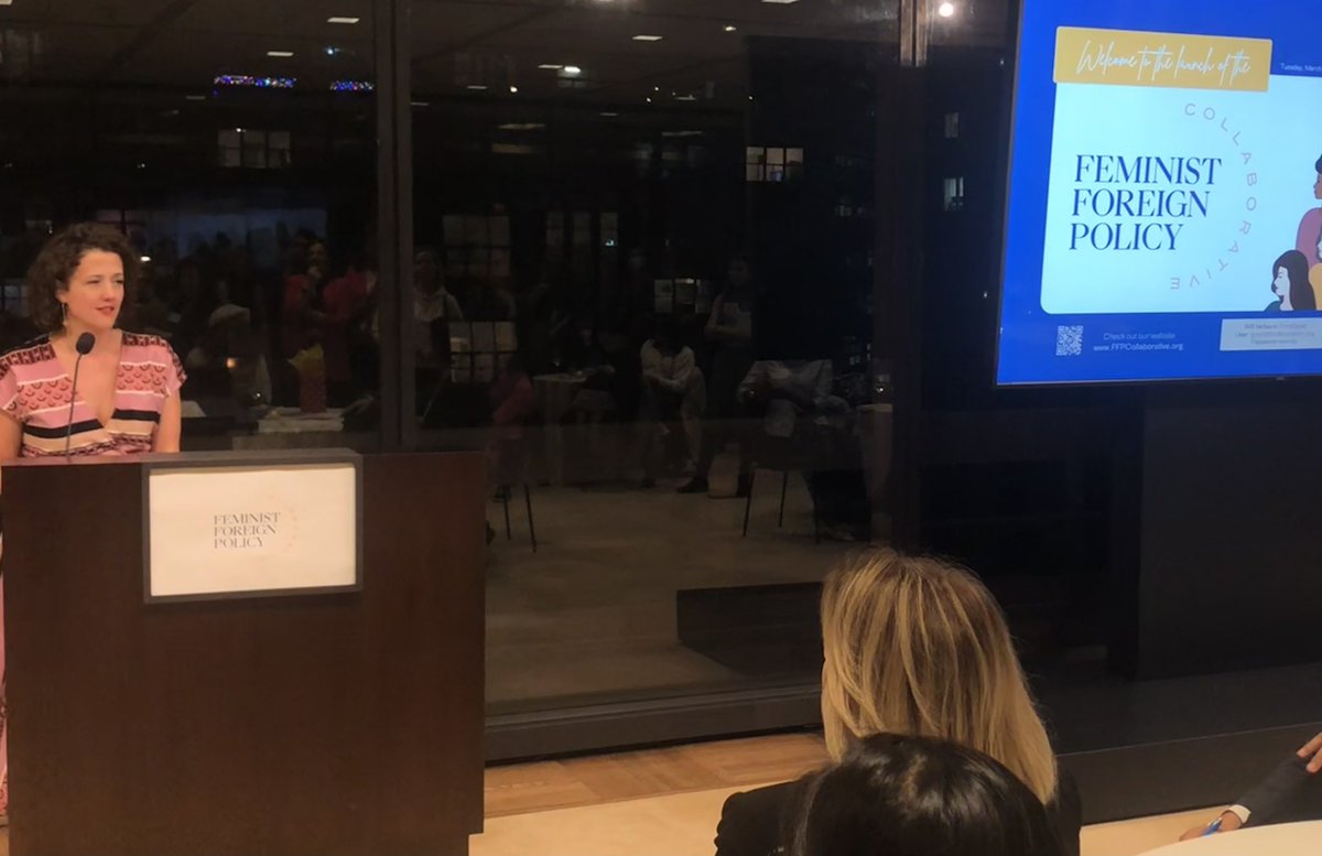 “There are so many #feministforeignpolicy languages now that I no longer know how to greet you in all of them”

So proud to watch my friend <a href="/lyricthompson/">Lyric Thompson</a> formally launch <a href="/TheFFPCollab/">Feminist Foreign Policy Collaborative</a>, a product of her vision to build from the momentum generated by feminists around the world 🌍