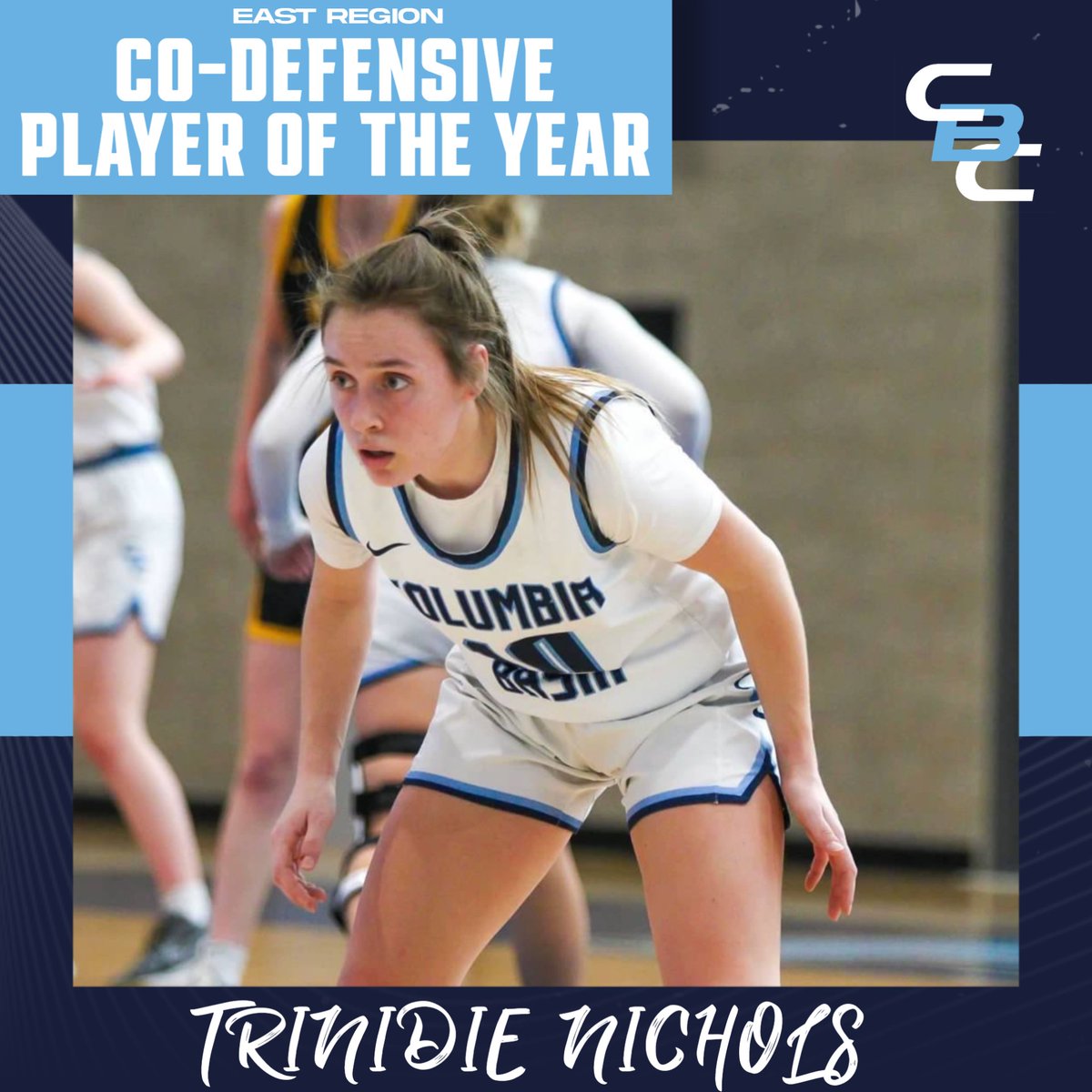 Trinidie Nichols earns Co-Defensive Player of the Year honors for the Hawks!
#allin #cbchoops
