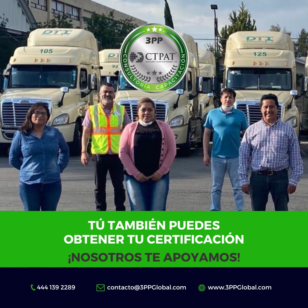 3ppScp's tweet photo. 👏🏻 Felicidades a nuestro cliente #DTI Dedicated Transportation INC INC. Por lograr la recertificación del Programa #CTPAT
➡️https://t.co/zpQjxysrU9
#3PP #CTPAT #CadenaDeSuninistro #ProgramaCTPAT #CertificaciónCTPAT #Cuatitlán #México #ComercioInternacional #Trailer #Transport https://t.co/Gc4VJmnsw9