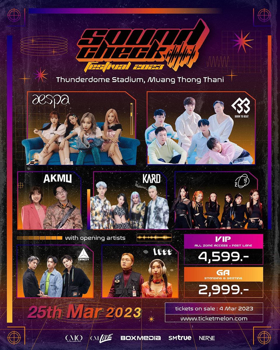 JustChill_Ent's tweet photo. แล้วมาเจอกัน #SoundCheck_TH
ศิลปินแน่น มาครบ ทั้งศิลปินไทย-กาหลี  เตรียมตัวให้พร้อมแล้วมาเจอกัน
25 มี.ค. 23 Thunderdome เมืองทองธานี  

🎫  https://t.co/V3v8LnpHnY

#aespa 
#btob #AKMU #KARD #EVERGLOW #Trinity #LUSS https://t.co/fLQZVcMChg