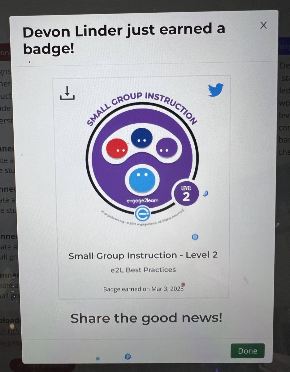 Devon has been working hard to establish a system to implement data-driven leveled small groups. She is doing an amazing job. Keep up the great work! <a href="/Jarrell_ISD/">Jarrell ISD</a> <a href="/engage_learning/">engage2learn</a> <a href="/dr_tdean/">Dr. Tami Dean she/her/hers</a>