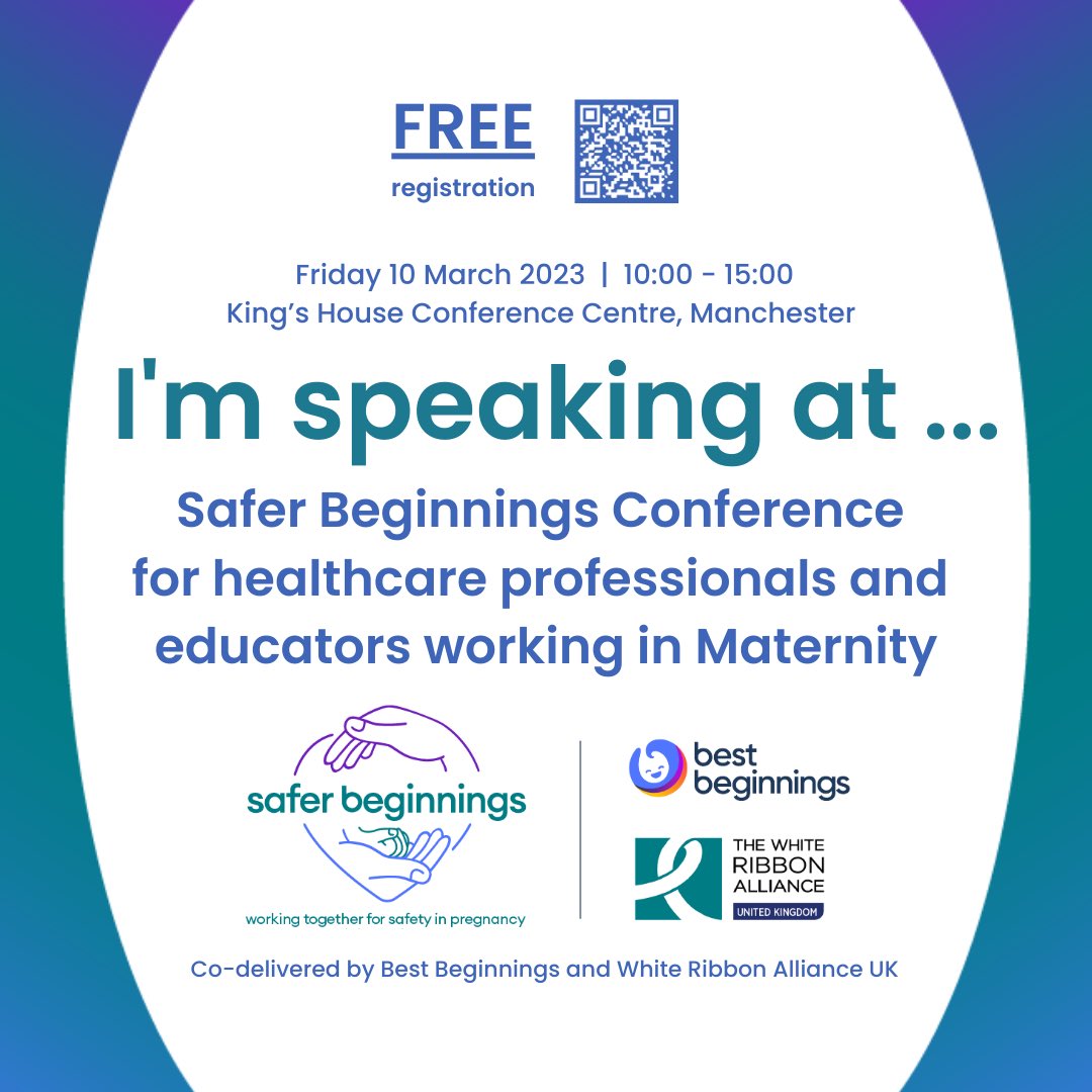 Excited to be speaking at the Safer Beginnings Conference for healthcare professionals and educators in Manchester this Friday @BestBeginnings #saferbeginnings
