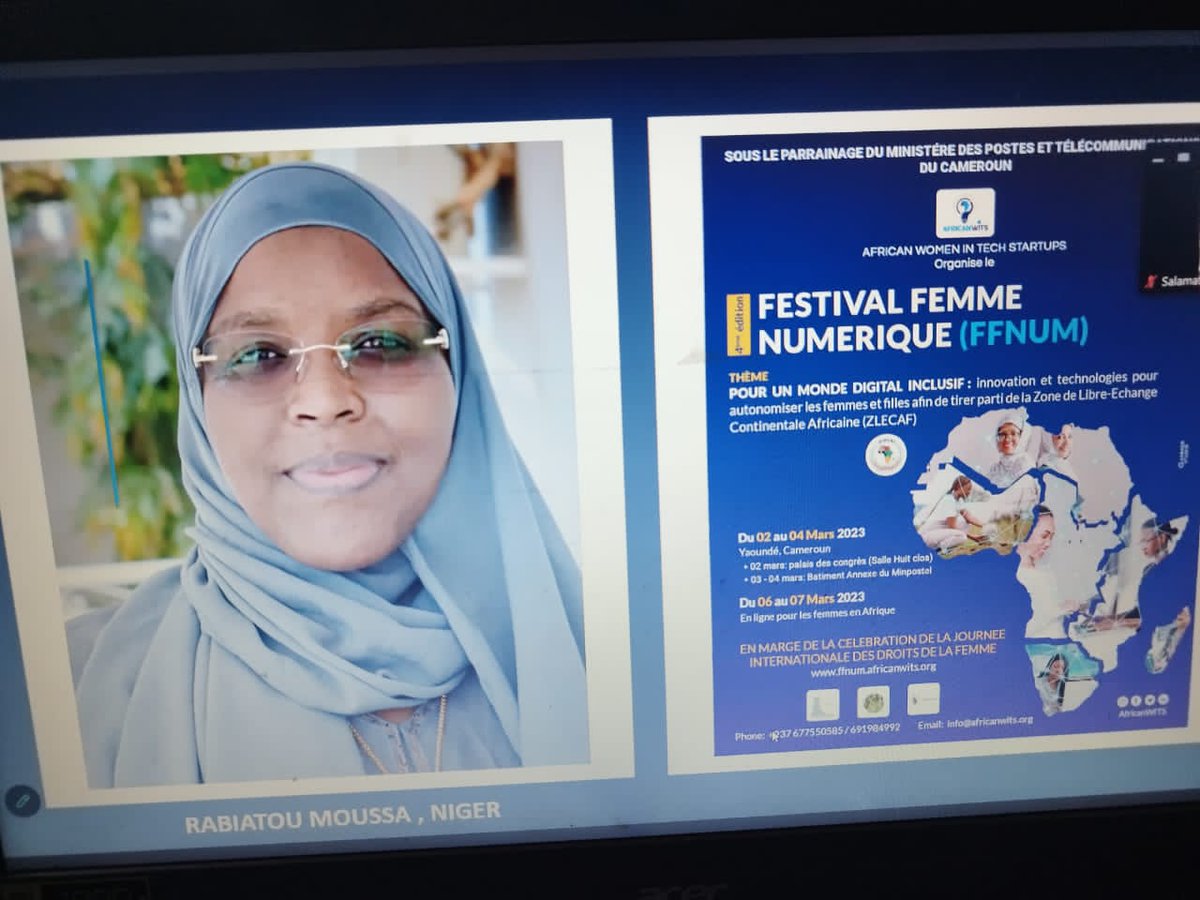 rabia_moussa's tweet photo. Merci à @HororeBELL pour l'invitation au Festival Femme Numérique #FFNum organisé au #Cameroun. C'est toujours un immense plaisir de se retrouver sur un panel avec des connaissances @samabdiosman @maliantechie et d'échanger avec des personnes talentueuses de l'écosystème ✨ https://t.co/K8gTdzppZm