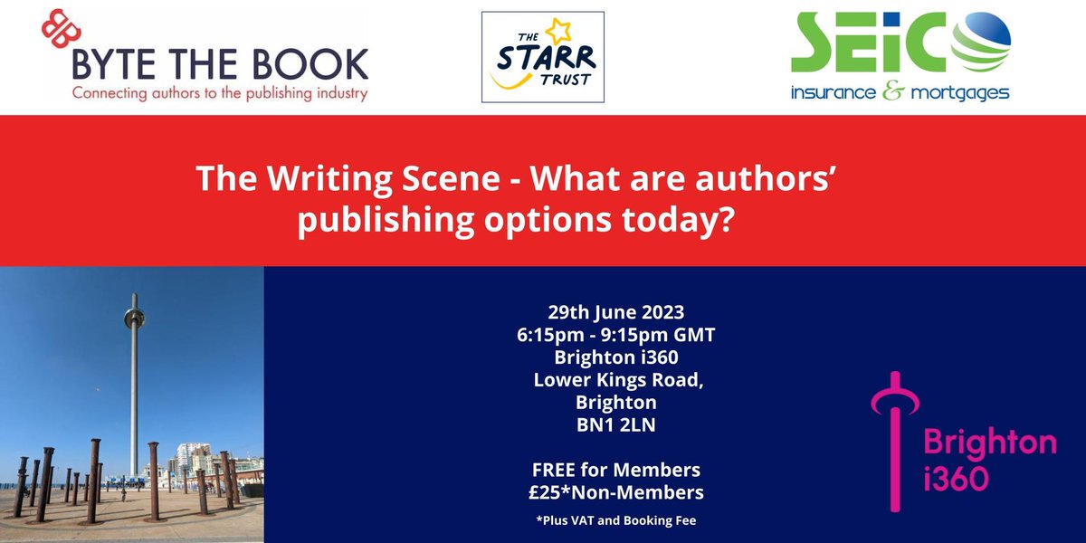 Come to our exciting event at Brighton i360 - The Writing Scene: What are authors' publishing options today? ✨ Join us &amp; #publishing industry experts to learn the options available to authors who want to get their work in the hands of readers!

Tickets ➡️ bit.ly/3YZQ4sl
