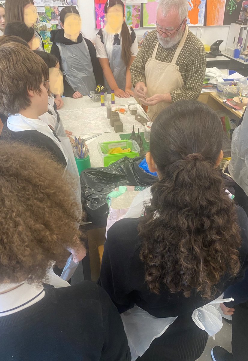 NdhsArt's tweet photo. A wonderful conclusion to our ceramic workshops for pupils and staff today. Thank you, Bill. Our cakes look good enough to eat! @ndhs1 https://t.co/81Pwm59p2t