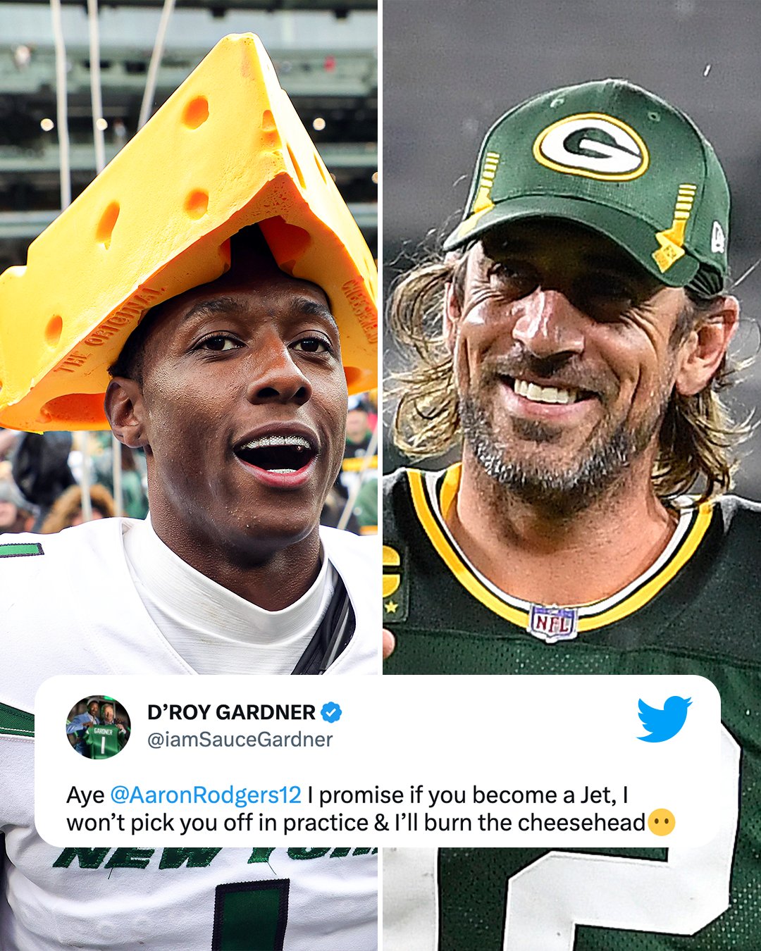 NFL on ESPN on Twitter "Sauce Gardner made his pitch to Aaron Rodgers 👀 (h/t iamSauceGardner