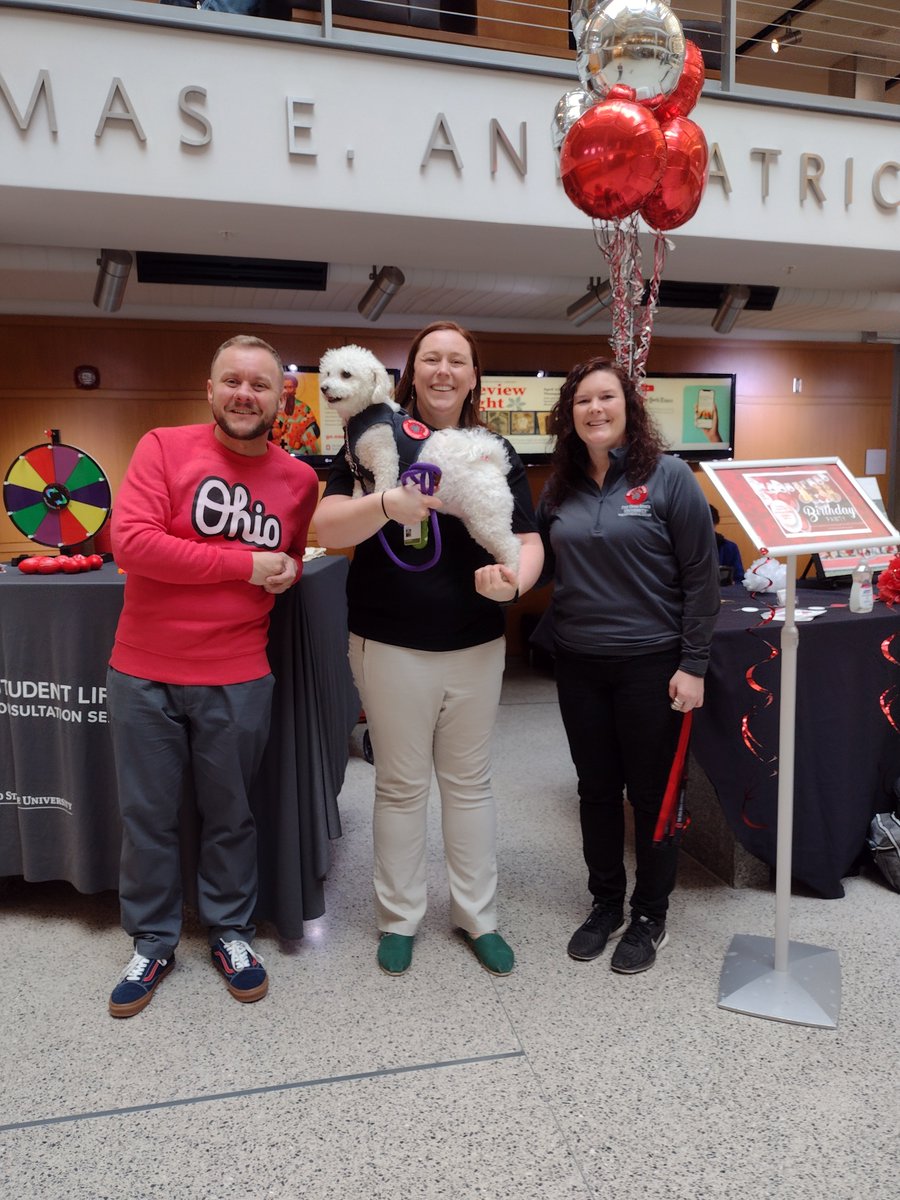 We love a collab with <a href="/OSUWexMed/">The Ohio State University Wexner Medical Center</a> Buckeye Paws, especially when the dogs show up in party hats. 😍 They've been partnered with the university for 1 year now &amp; we've appreciated every second! #PauseforPaws