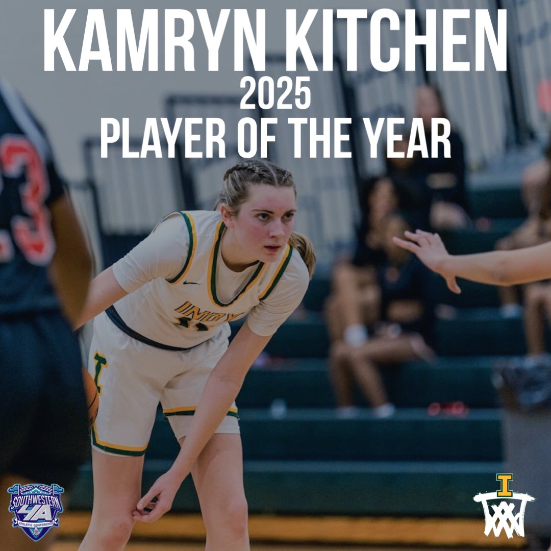 Congratulations to sophomore, Kamryn Kitchen, for being named the Southwestern 4A 𝙋𝙡𝙖𝙮𝙚𝙧 𝙤𝙛 𝙩𝙝𝙚 𝙔𝙚𝙖𝙧!
#indyhoops