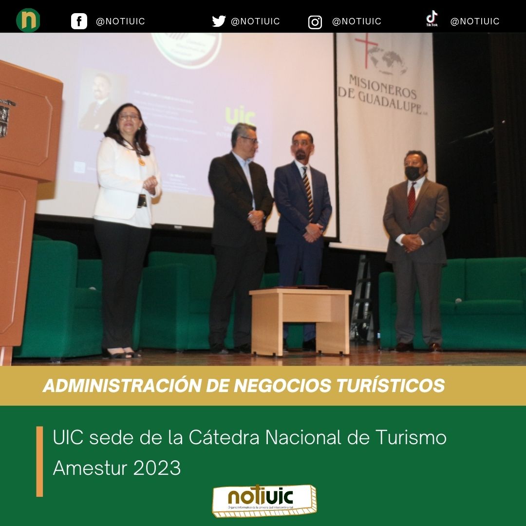 notiuic's tweet photo. Fuimos honrados con el honor de estar entre las cinco instituciones que por su prestigio y valores son sede de la Cátedra Nacional de Turismo Amestur 2023. 🎉🎉🎉
#Amestur #turismo #licenciaturaenadministracióndenegociosturísticos
https://t.co/4ZCbOrKY5J https://t.co/6S3Avb3oKw