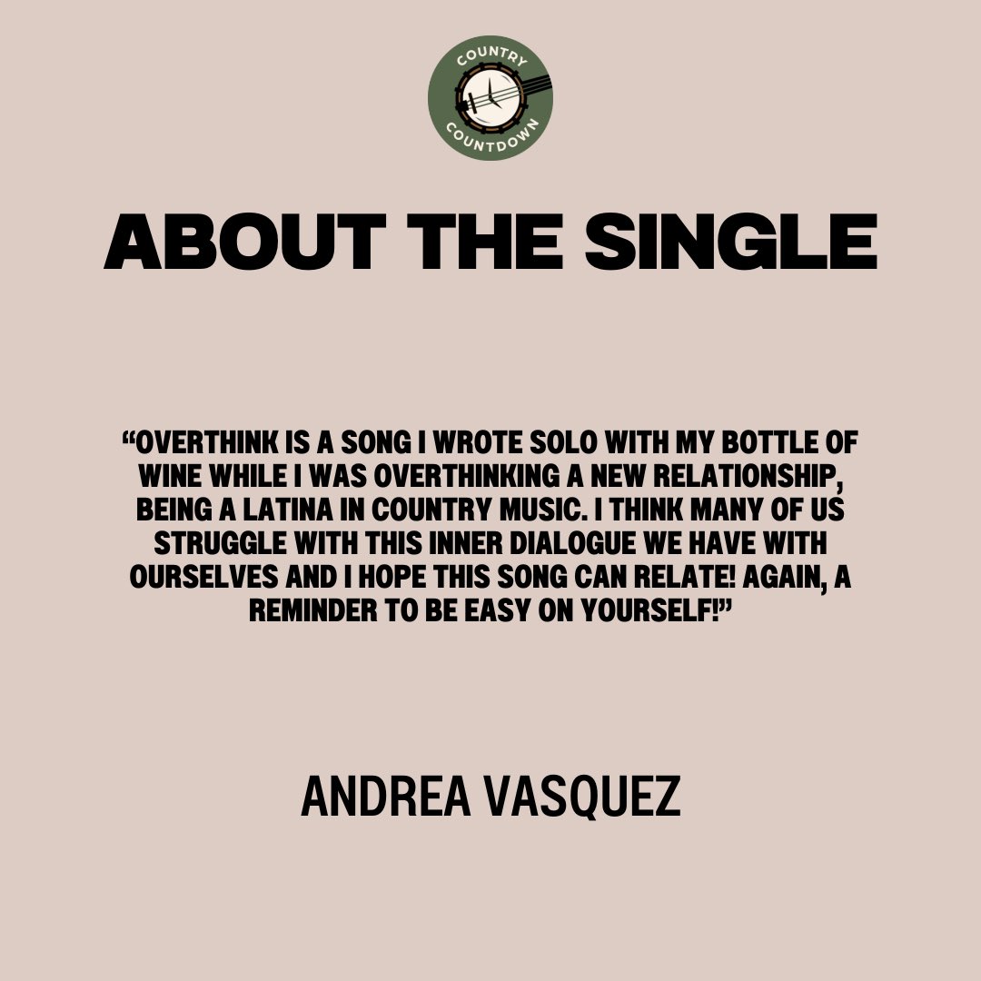 Powerhouse vocals and an unstoppable attitude are what define Nashville recording artist <a href="/dreavasquez/">Andrea Vasquez</a>!  The California native is blending modern country with her Latin American roots creating a refreshing sound within a genre we all know and love!

New single “Overthink” out now!