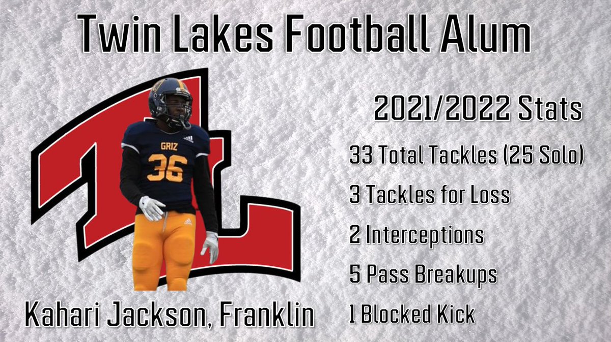 TwinLakesFball's tweet photo. Another great alum! @JacksonKahari has done a phenomenal job for @FCGrizFootball and is looking to have a great 2023 season. https://t.co/V6LEO91fHS
