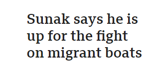 Form an orderly queue to take him on, does he want it in international waters so there are no rules, is it bare knuckle?  He's obviously harder than he looks #bbc #stoptheboats #stopthetories #rishisunak
