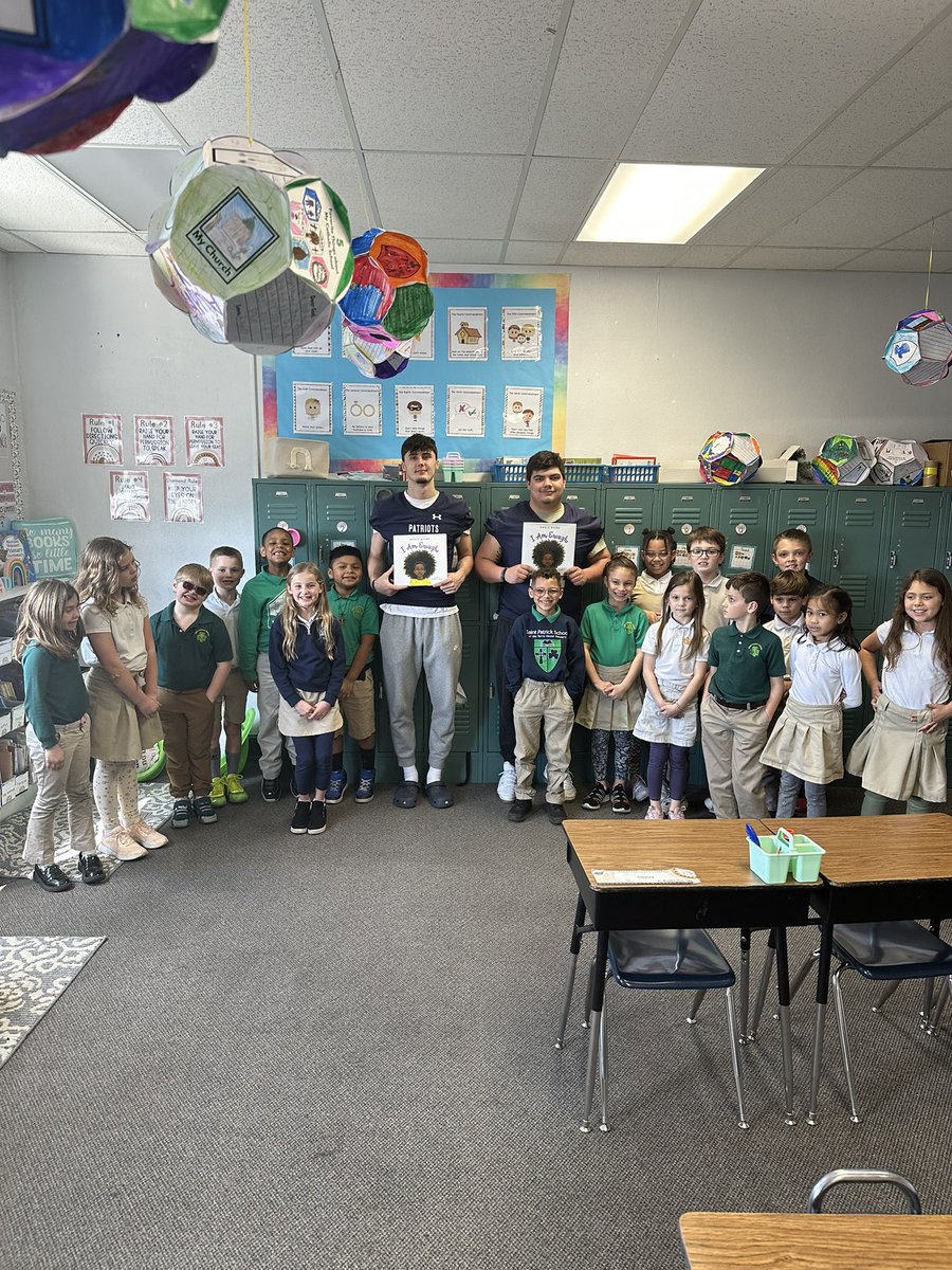 THNfootball's tweet photo. THN football players visited St.Pats today! To say the kids were excited would be an understatement! #BOB #WeAllWeGot https://t.co/3y83NreK7H