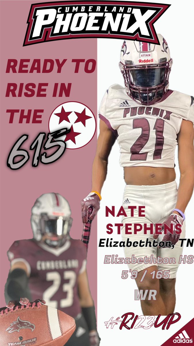 🚨🔥NATIONAL SIGNING DAY '23🔥🚨

CU 🏈 is adding "FUEL" to the 🔥🔥🔥...

Welcome to the Phoenix Family:
Nate Stephens - WR - Elizabethton HS

#RI23UP #423to615 #RecruitTN
