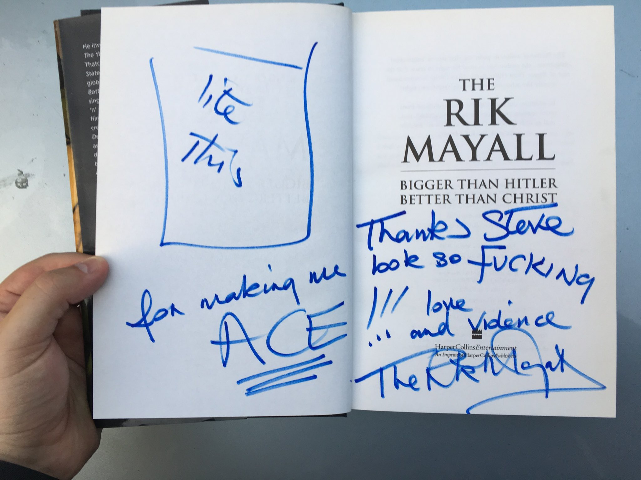 Happy birthday, Rik Mayall. Thanks for making my book look so fucking ACE! 