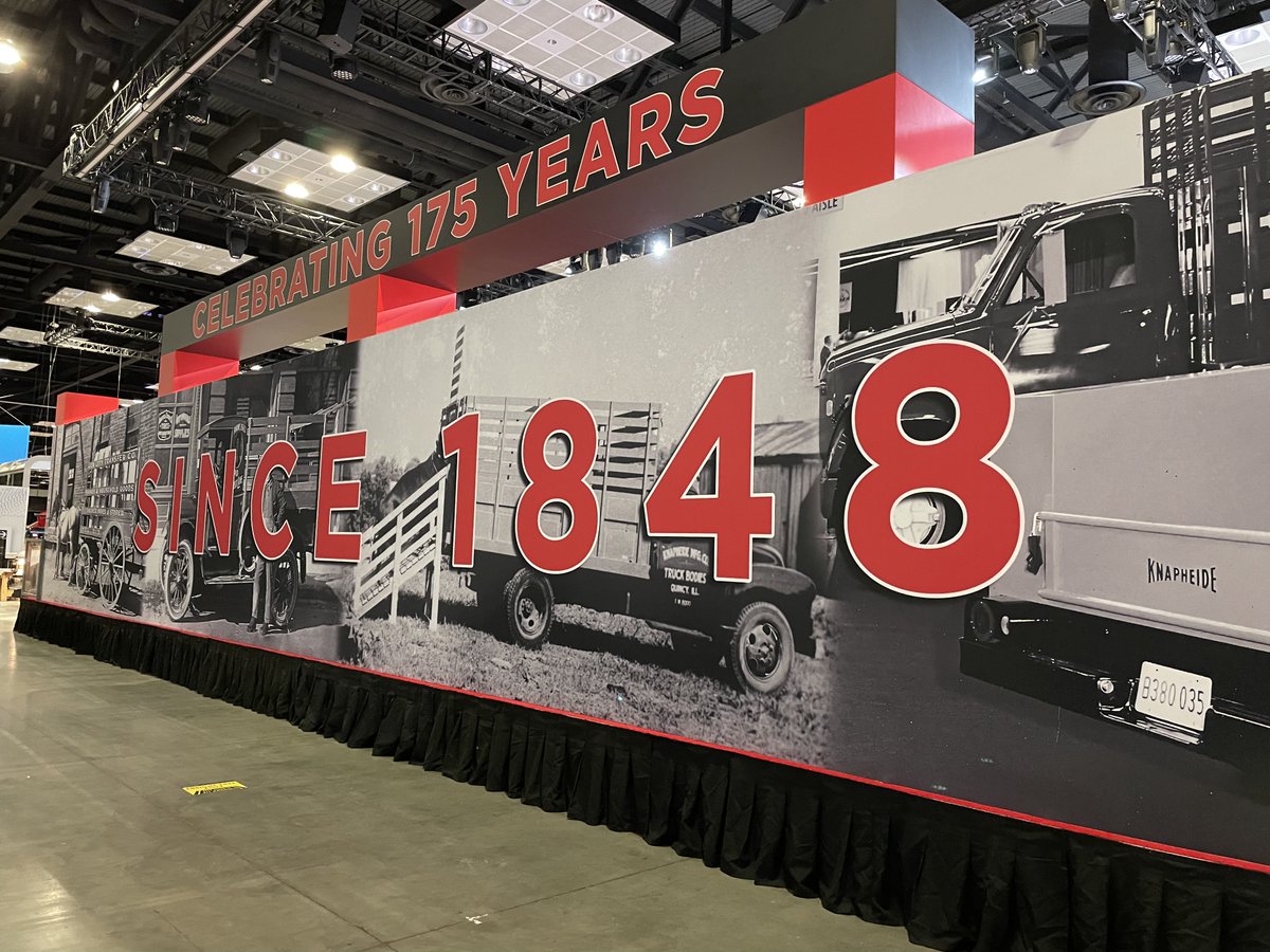 Knapheide1848's tweet photo. Check out this sneak preview of our @WorkTruckWeek booth. Don’t forget to stop by #Booth2001 tomorrow to check out our heritage and new work vehicles on display! #Knapheide #WorkTruckWeek #WTW23 https://t.co/1QjjnRBn2b