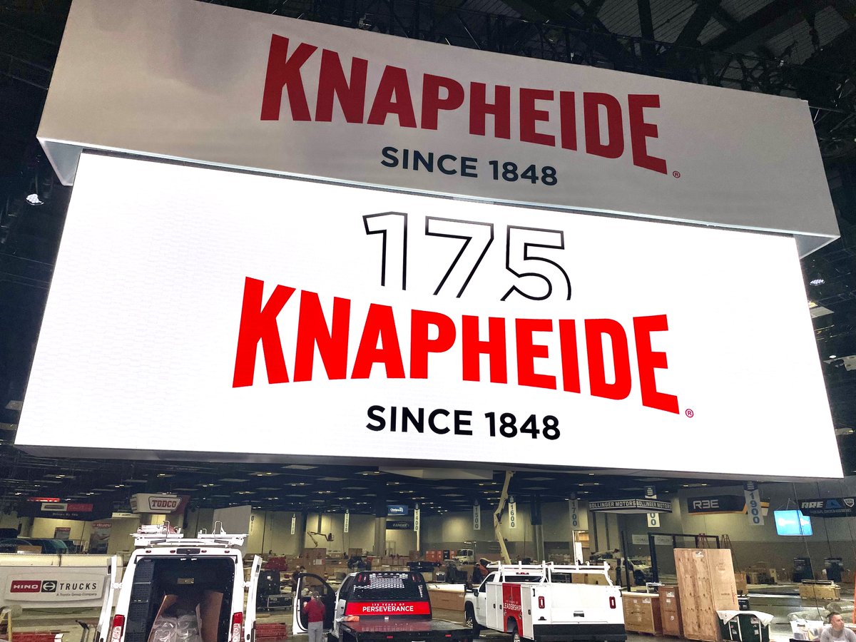 Knapheide1848's tweet photo. Check out this sneak preview of our @WorkTruckWeek booth. Don’t forget to stop by #Booth2001 tomorrow to check out our heritage and new work vehicles on display! #Knapheide #WorkTruckWeek #WTW23 https://t.co/1QjjnRBn2b