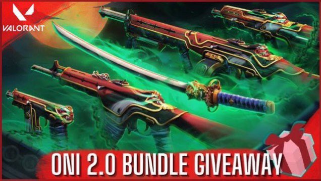 ONI 2.0 BHNDLE GIVEAWAY!!👺🐉

THIS WILL BE THE OFFICIAL TWEET FOR THE GIVEWAY! 

FOLLOW INSTRUCTIONS TO ENTER!🔥
To enter:
⭐️ FOLLOW: @D4LEtv 
❤️LIKE & RT This Post
💬TAG a Friend

Winner Announced March 15th!
Goodluck everyone!

#VALORANT #Giveaway #valorantgiveaway