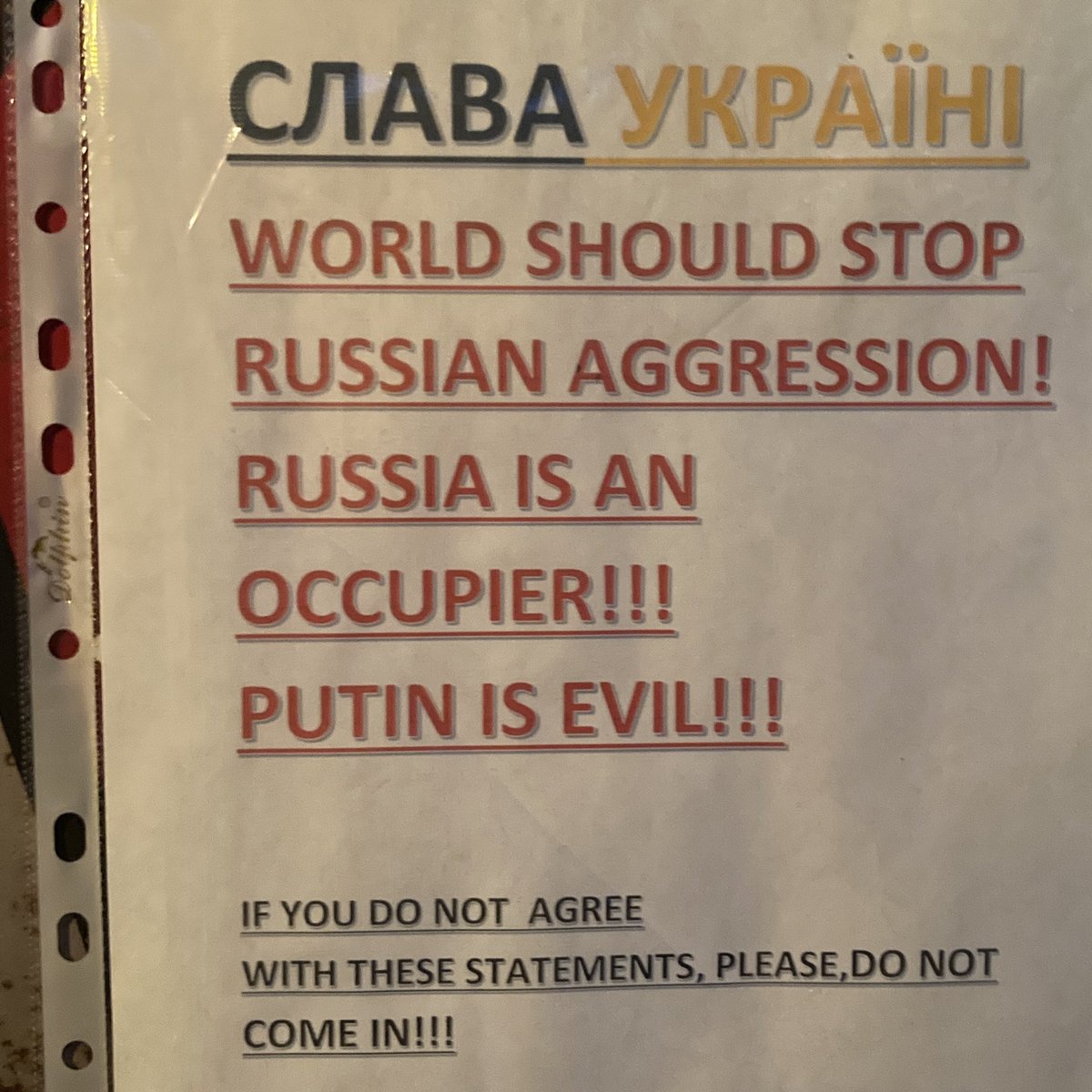 haarloev's tweet photo. About @Georgia: From this summer 1) sign at fancy Tbilisi restaurant warning visitors not to enter if sympathetic to RUS 2) ice cream supporting UKR 3) massive UKR flag at entrance to upscale mountain resort near the Russian border 4) money exchange for Rubles: Slava Ukraini https://t.co/TKngq8kRWd