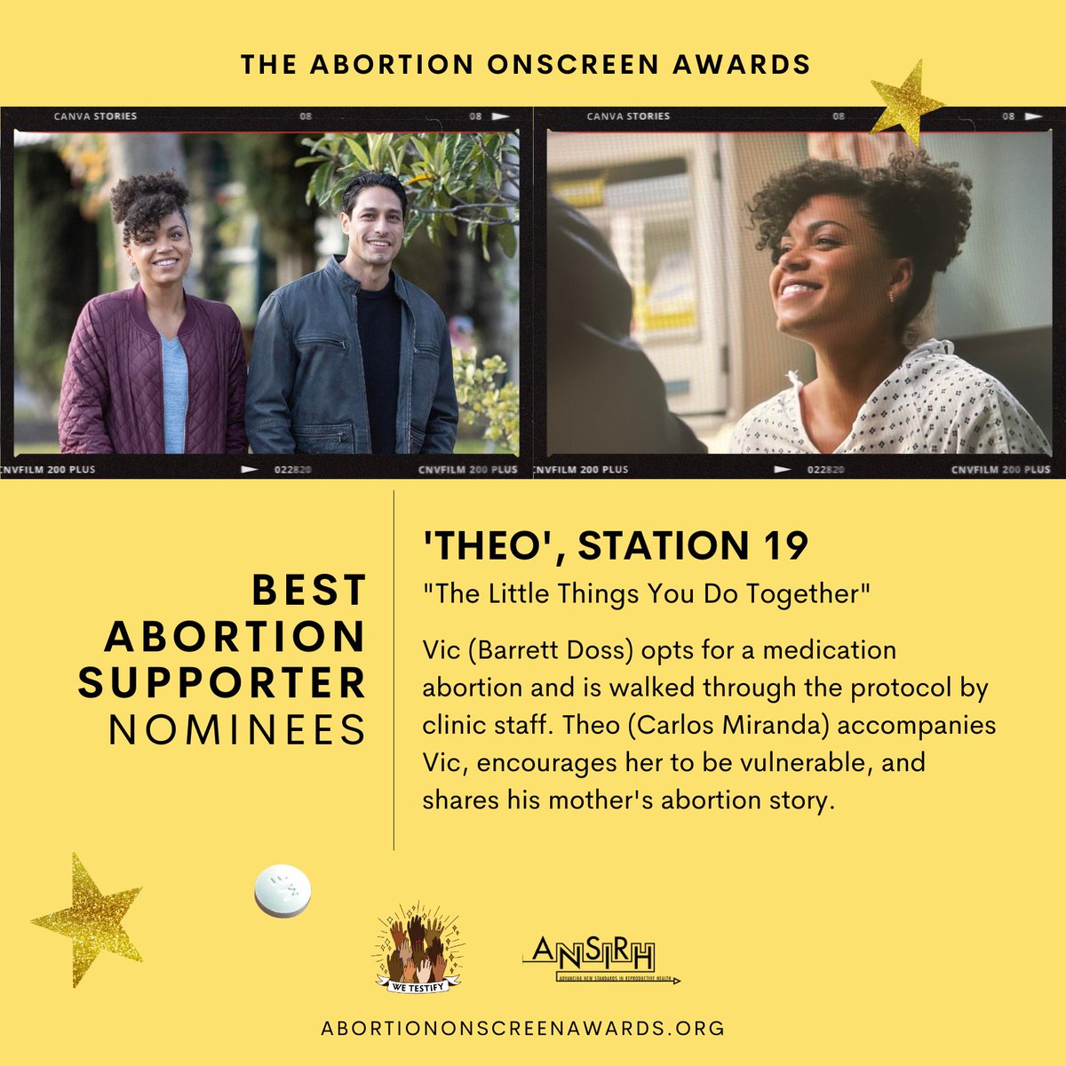 In <a href="/Station19/">Station 19</a>'s "The Little Things You Do Together", Vic (@barrett_doss) has a medication abortion, accompanied by Theo (#CarlosMiranda) who encourages her to be vulnerable and shares his mother's abortion story.

RT if this is your pick for #TheMife!