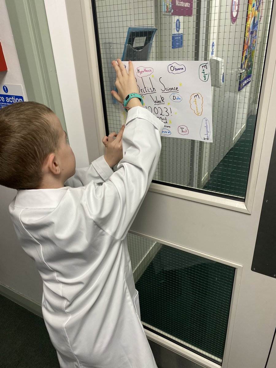 BirchwoodCE's tweet photo. Our Science Ambassadors have been very busy today! We have been promoting #BritishScienceWeek in preparation for next week. They did a great job creating and displaying posters around school for all to see. Well done team! @allaboutstem @MCSTEMHub #bcepsscienceweek #bcepsscience https://t.co/bcSDyX7udI