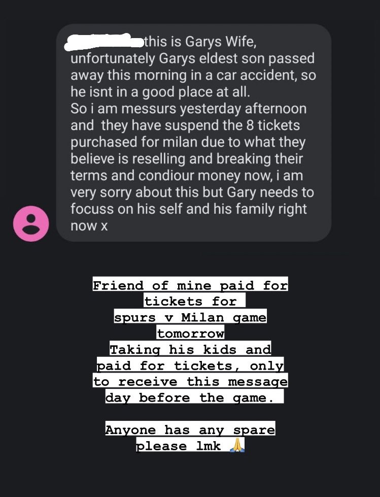 MarcoDeVeagh's tweet photo. Anyone able to help this poor fella out for tickets for #spursmilan tomorrow.  😥 https://t.co/AZR4iGOeeM