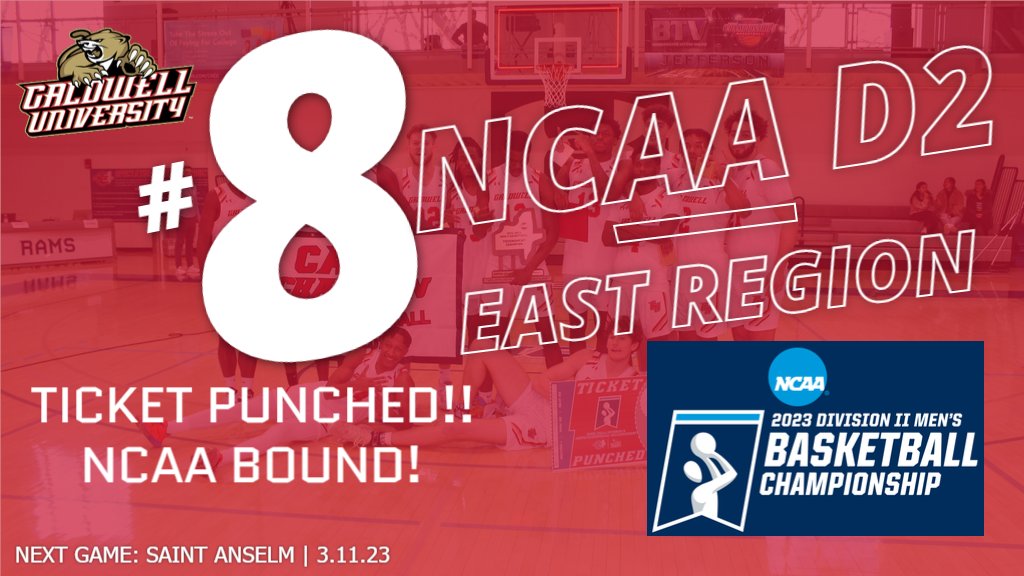 CaldwellUniv's tweet photo. @CaldwellUMBB plays round one of the NCAA DII East Region Championship tomorrow. The tournament takes place up in Manchester, NH. The Cougars will take on top seed Saint Anselm College. Go get 'em, Cougars! 🏀🏆 https://t.co/GhW7WaX3NR