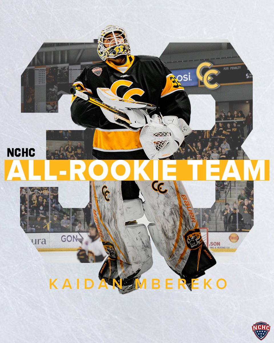 CCTigerHKY's tweet photo. Congratulations to Kaidan Mbereko, who was named to the @TheNCHC All-Rookie Team!

STORY: https://t.co/ZqA40kVZj0

#CCTigers https://t.co/HUIF2j86Dj
