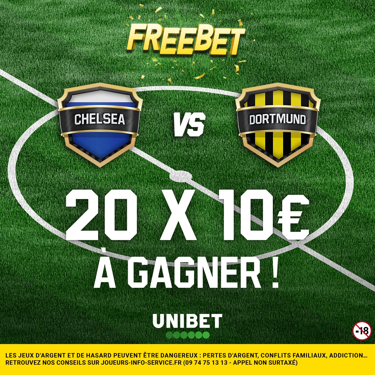LET'S GOOO, bon match la team ! 20 x 10€ de Freebets à gagner, TAS à la fin du match 🍀 #CHEBVB

👉 RT + #FreebetUnibet + ton pseudo.
📝 Règlement : bit.ly/3HjI1Ax