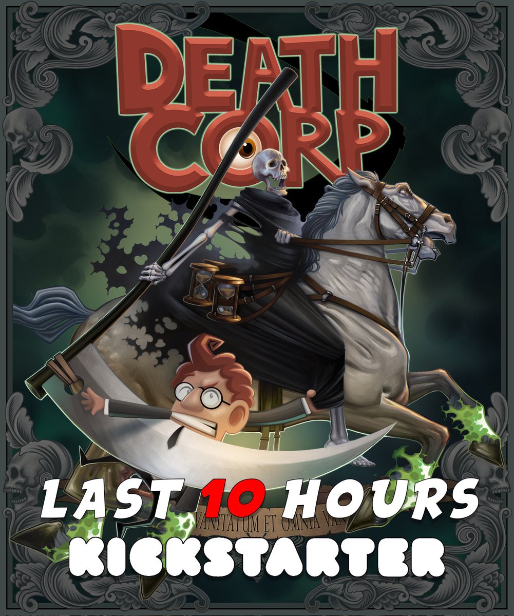 DeathCorpGame's tweet photo. 🔥LAST 10 HOURS!🔥
This is the final count down!😱Take a look to the #Kickstarter campaign and consider backing the project!
https://t.co/E32B0BnGFT
Last minute pledges count even more! Thank you so much! ♥️💀♥️
#pointandclick #TerryPratchett #GrimFandango #adventuregame #game https://t.co/pdLoQQbGAU