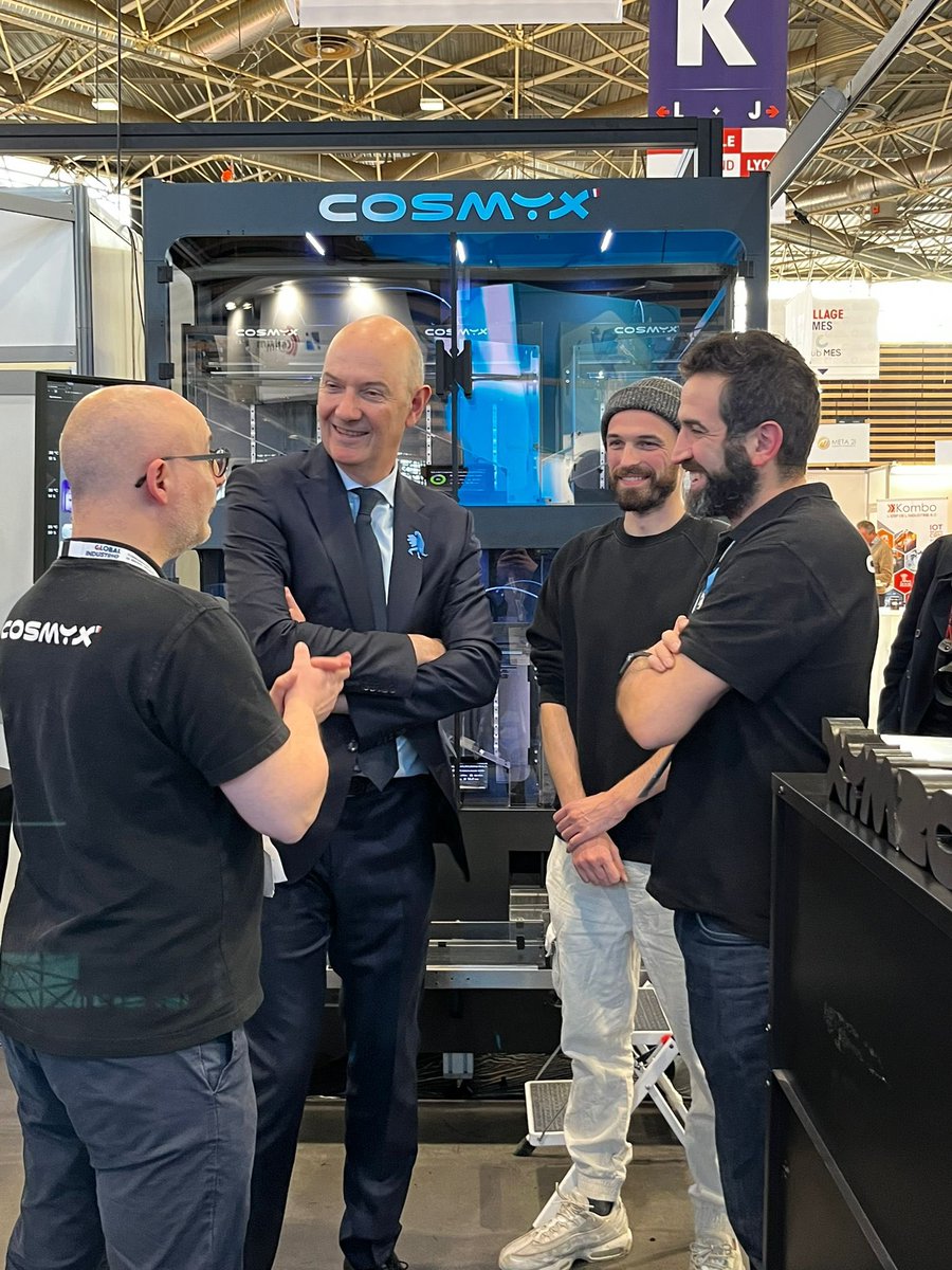 Coup d'envoi pour le salon #GlobalIndustrie à #Lyon ... tout est prêt pour vous faire decouvrir notre micro-usine COSMYX 3D en partenariat avec FANUC Europe et Dassault Systèmes

#FrenchFab #madeinFrance #industry #impression3D #imprimante3D #GI23 #GILYON23