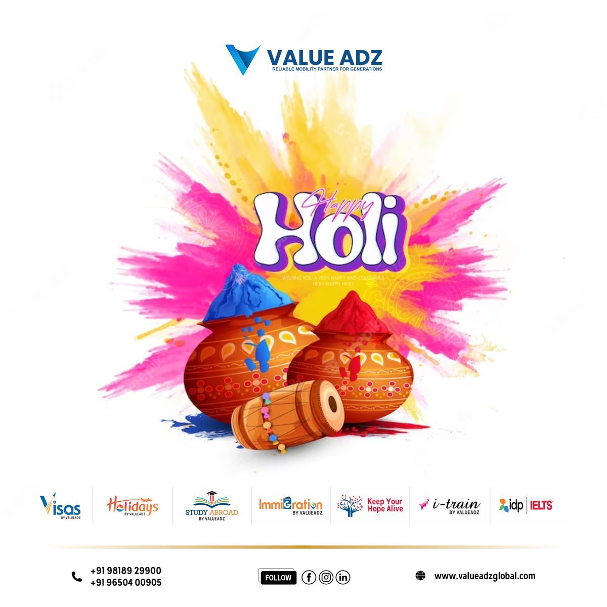 ValueAdz's tweet photo. A Little wish for you on the auspicious occasion of Holi, may you always be healthy contented and happy, wishing you and your family a Happy Holi.
+91-9818929900 +91-9650400905
https://t.co/Ji8P3UrFDG.
#holi #happyholi
#holifestival #india #festival #love #photography #instagram https://t.co/dQ4m8qHzSr