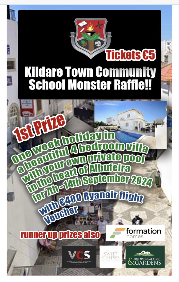 ⭐️⭐️⭐️⭐️WIN A HOLIDAY⭐️⭐️⭐️⭐️ onlinefundraiser.ie/kildare-town-c…
