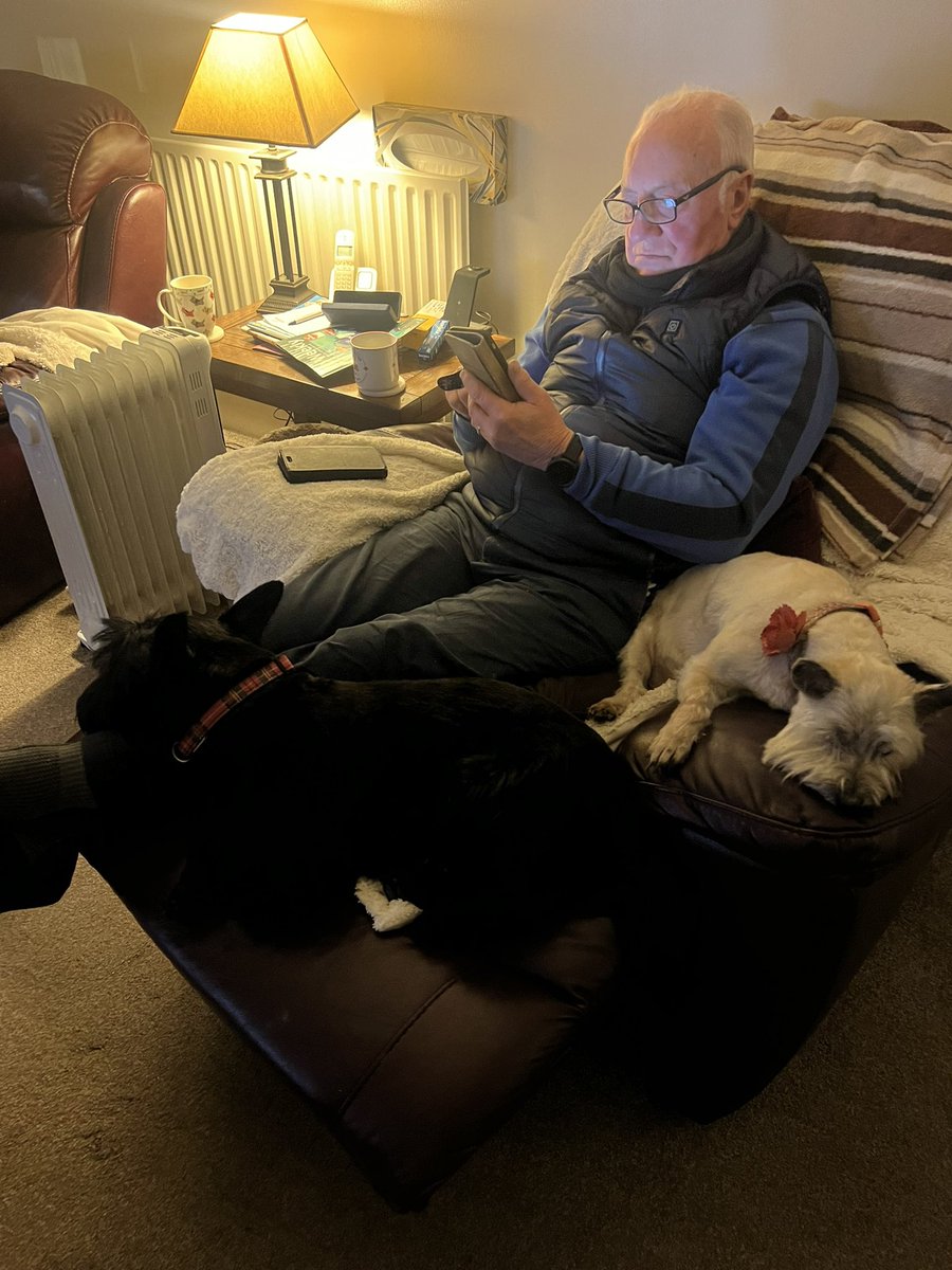littlewood_mark's tweet photo. Snuggles with Grandad (@RonSmart15 )🥰❤️👴🏻🐶🐶
#ScottishTerrier #CairnTerrier #GrandadCuddles #Flanked #dogsoftwitter https://t.co/o6J62m8NOv