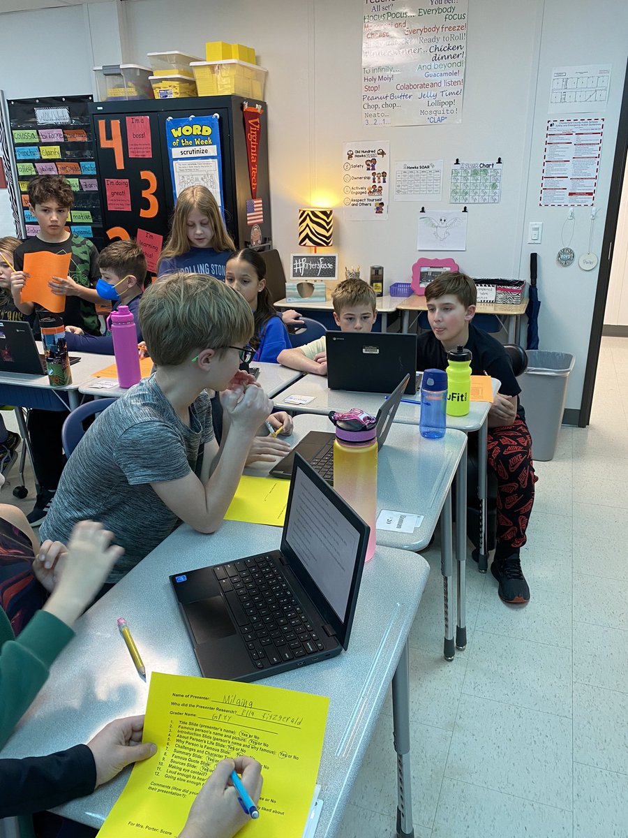 Portersposse's tweet photo. Thanks to Mrs. Johnson’s 4th grade who listened to our Black History Month presentations. Loved seeing the students so engaged! @OldHundredES https://t.co/o3JFLRth8S